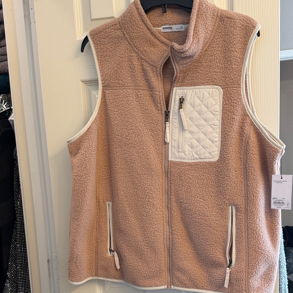 Sonoma Soft Pink Fleece Vest